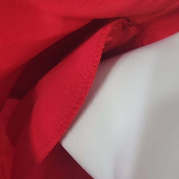 Sophisticate Vintage Red Open Front Cropped Gold Buttons Blazer Jacket Plus Size - Picture 3 of 8